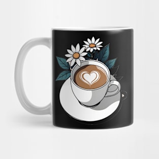 aesthetic cup of coffee with blooming flowers Mug